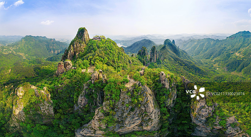浦江仙华山风景名胜区-五峰如如五指状耸峭屹立图片素材