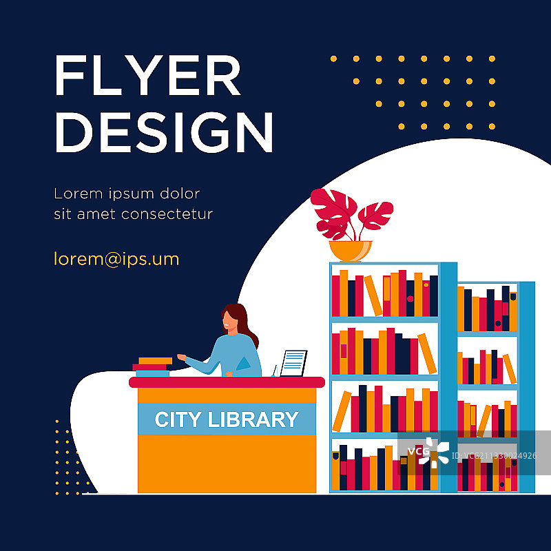 站在柜台旁微笑的女图书管理员图片素材