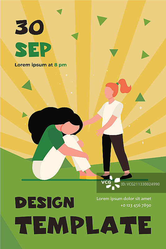 女孩试图帮助悲伤的女人图片素材