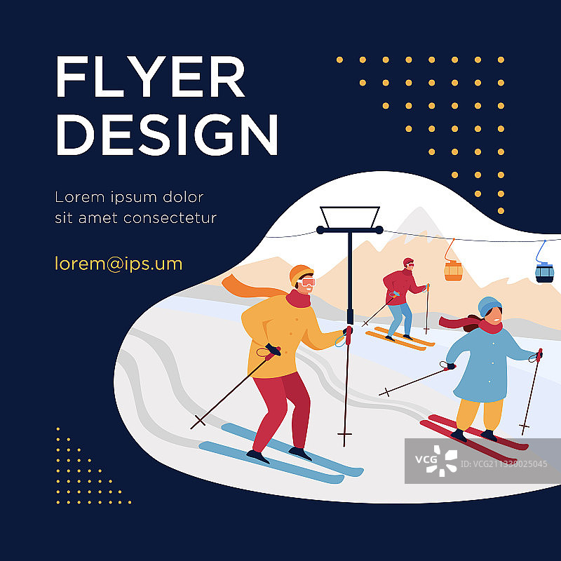 快乐的一家人在山区滑雪图片素材