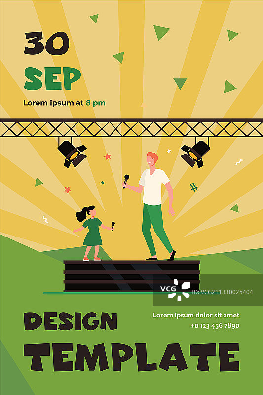 儿童和成人歌手二重唱图片素材