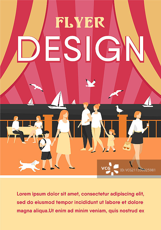 海边码头上的行人图片素材