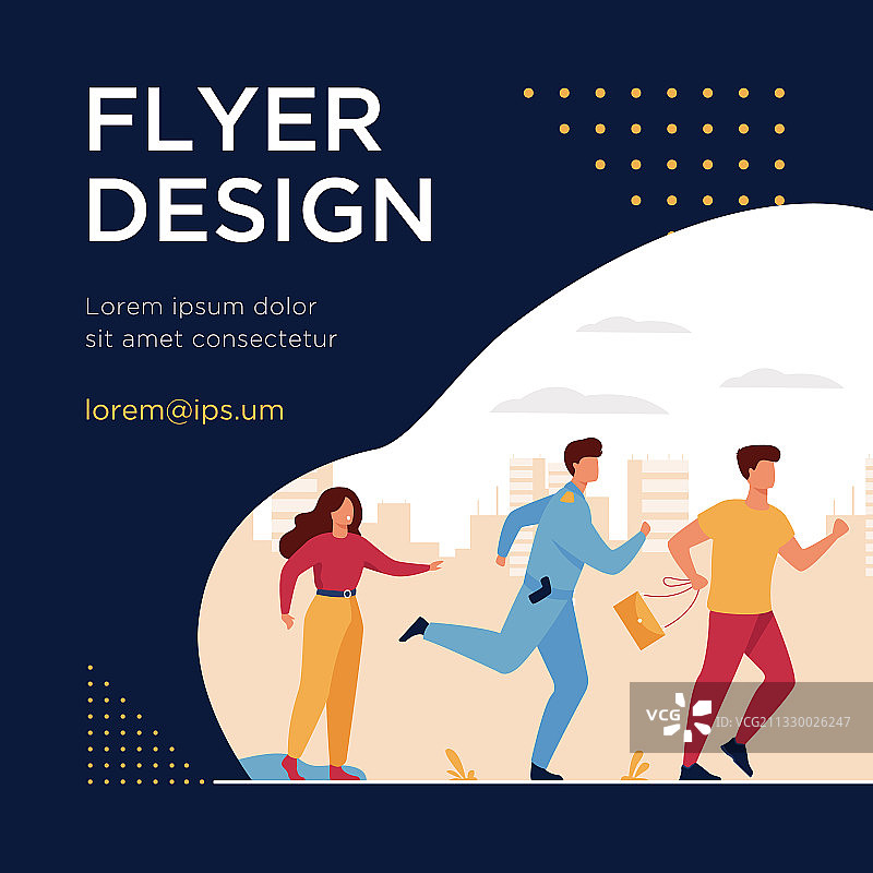 小偷拿着偷来的包逃离警察图片素材