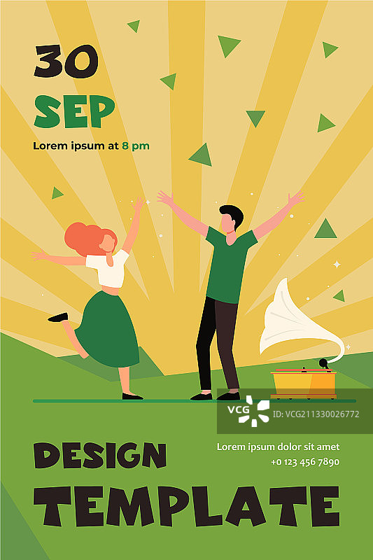 年轻夫妇享受复古派对图片素材