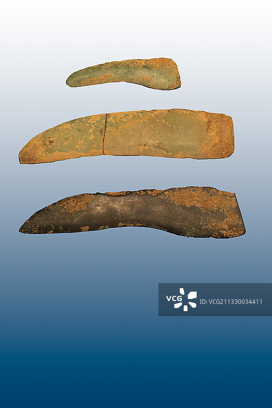 中国商代人使用的收割工具，石镰图片素材