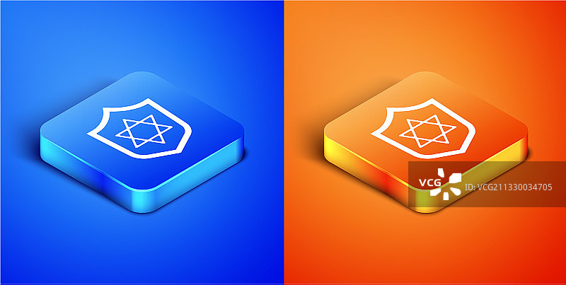 2.5D盾牌大卫之星图标图片素材