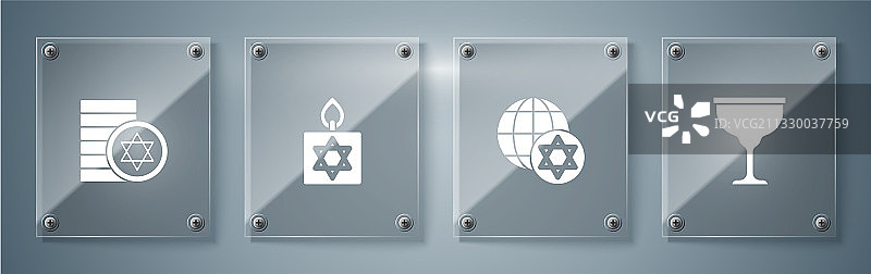 犹太圣杯、世界地球和以色列图片素材