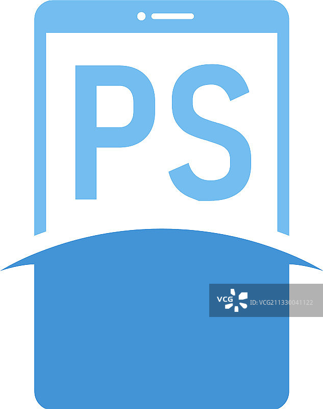 带有智能手机图标的PS字母标志设计图片素材