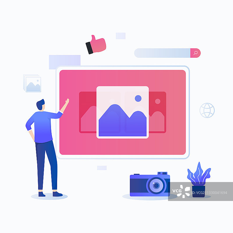 在线画廊概念图片素材