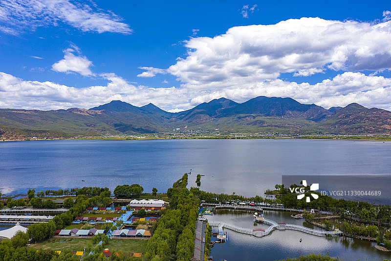 航拍云南丽江拉市海自然风光图片素材