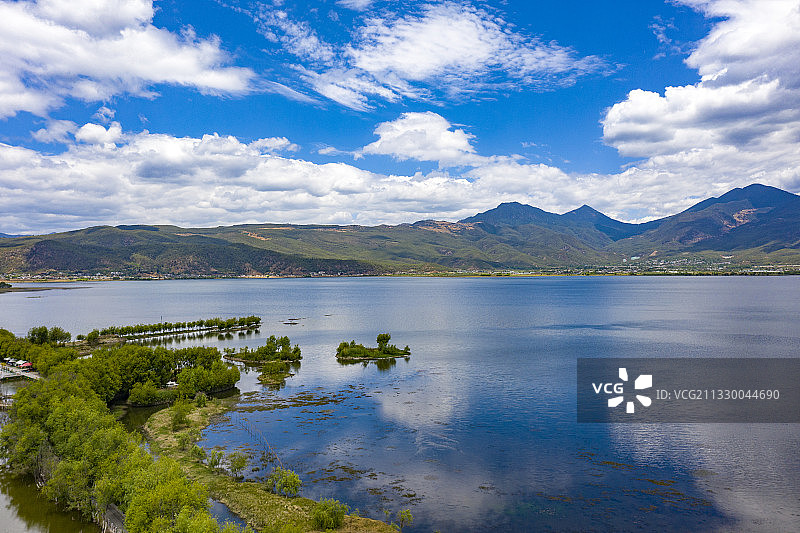 航拍云南丽江拉市海自然风光图片素材