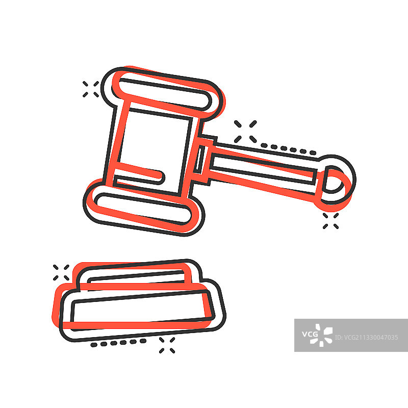 漫画风格拍卖锤图标图片素材