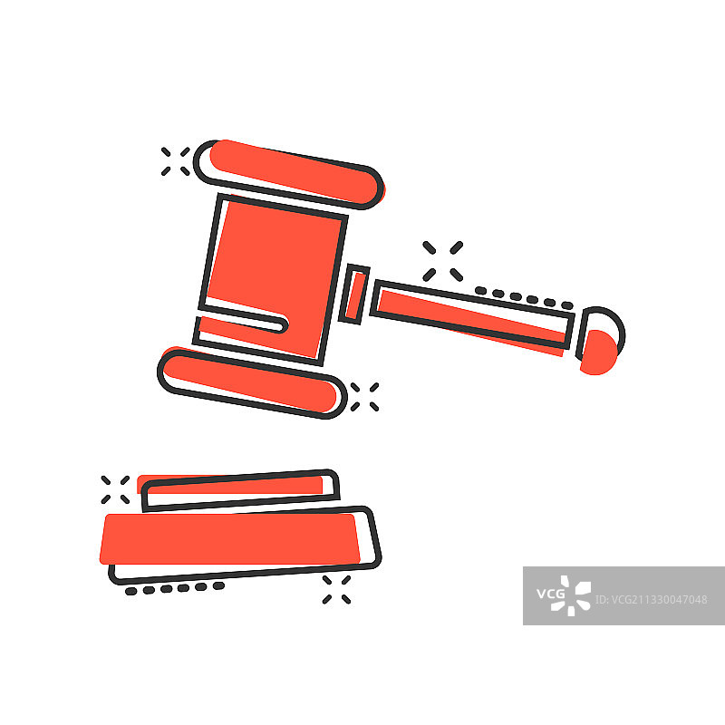 漫画风格拍卖锤图标图片素材
