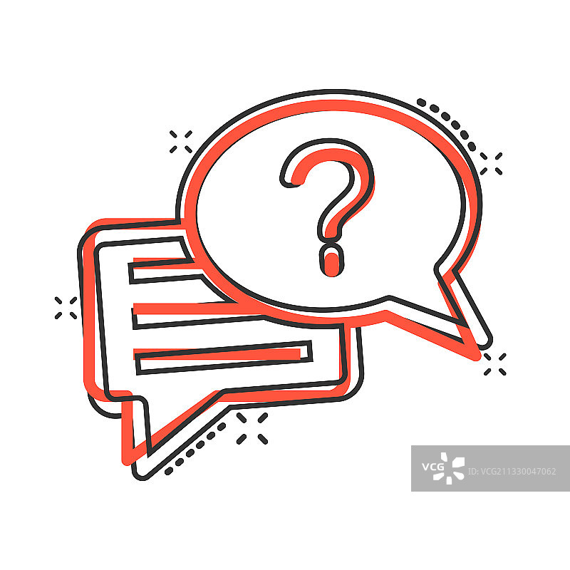 漫画风格问号图标：讨论图片素材