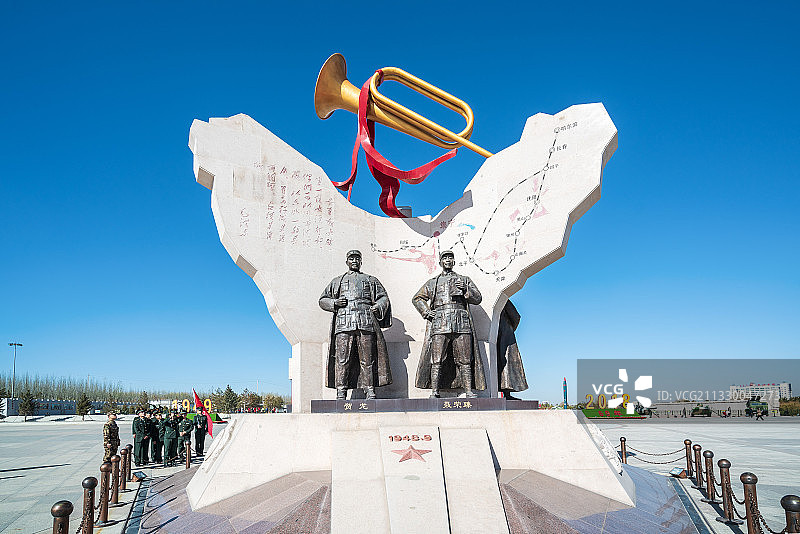 乌兰察布集宁战役红色纪念地图片素材