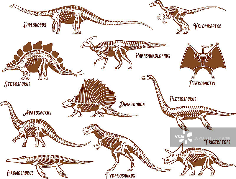 恐龙装饰图标集图片素材