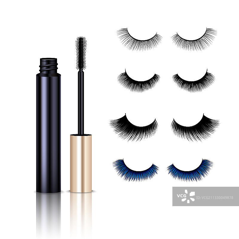 逼真假睫毛膏套装图片素材