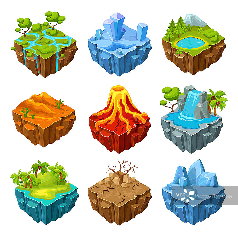 岛屿电脑游戏2.5D素材图片素材
