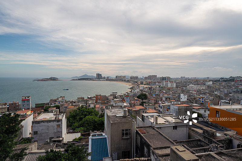 福建东山岛南门湾黄昏夜景图片素材