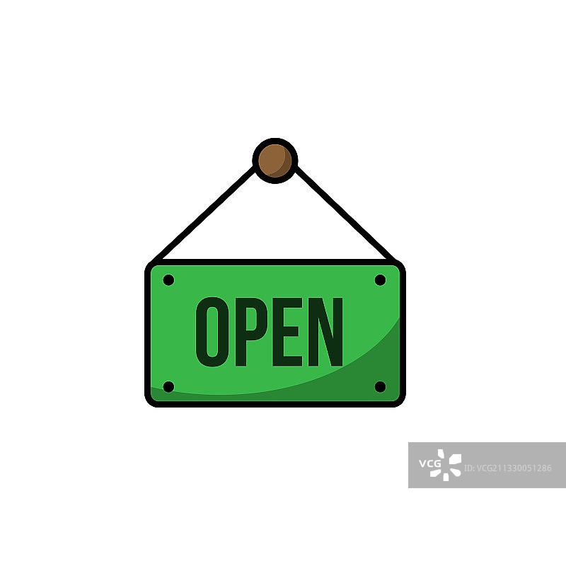 彩色扁平风格的店铺开启标志网页用户界面设计图片素材