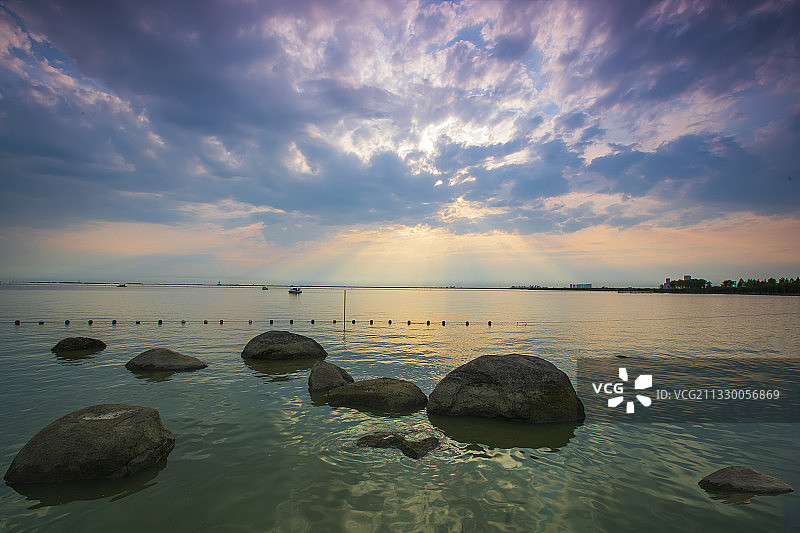 西太湖落日sunset图片素材