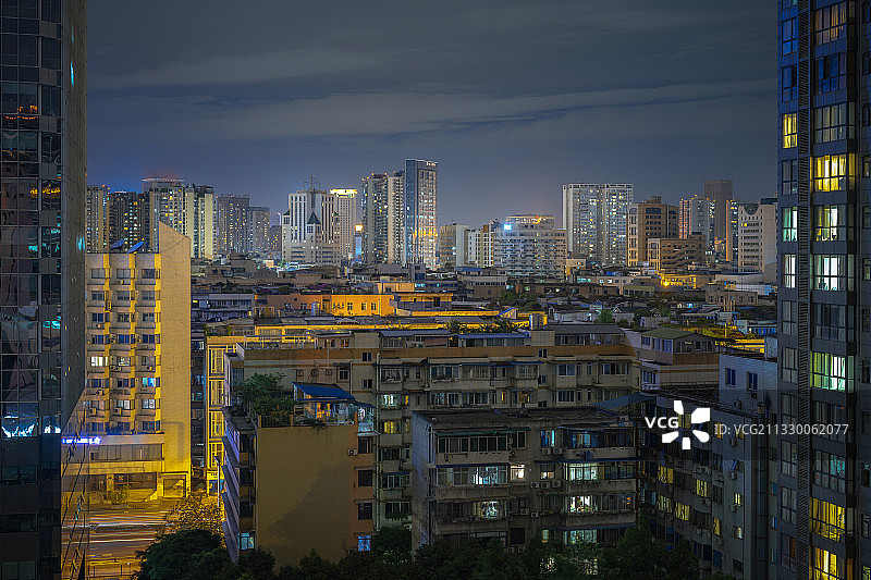 四川省成都市夜景图片素材