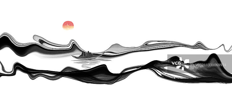 抽象水墨插画图片素材