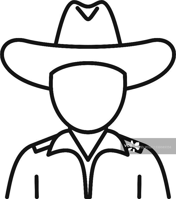 牛仔图标轮廓样式图片素材