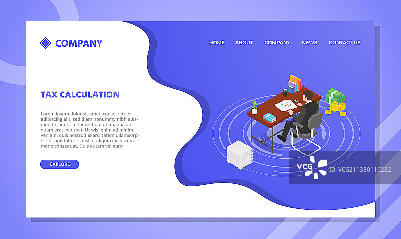网站模板税务计算概念图片素材