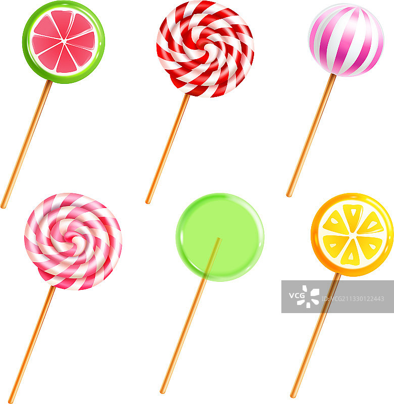 糖果棒棒糖写实图标集图片素材
