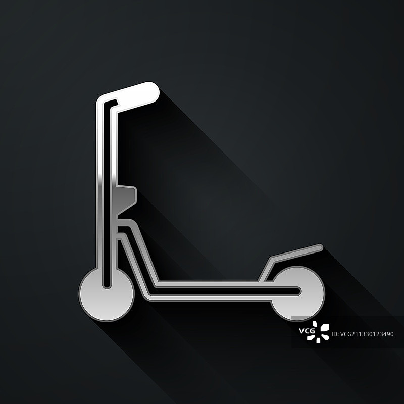 儿童银色滑板车图标图片素材
