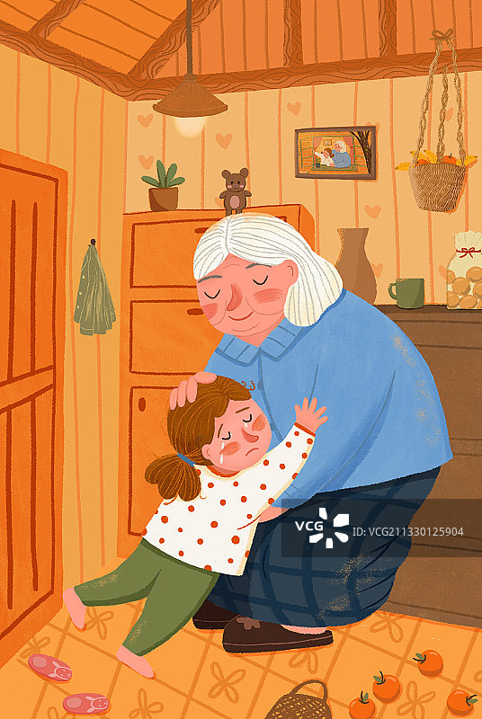 外婆和小孙女之一图片素材