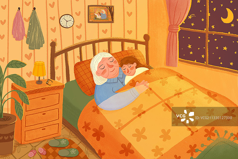 外婆和小孙女之九图片素材