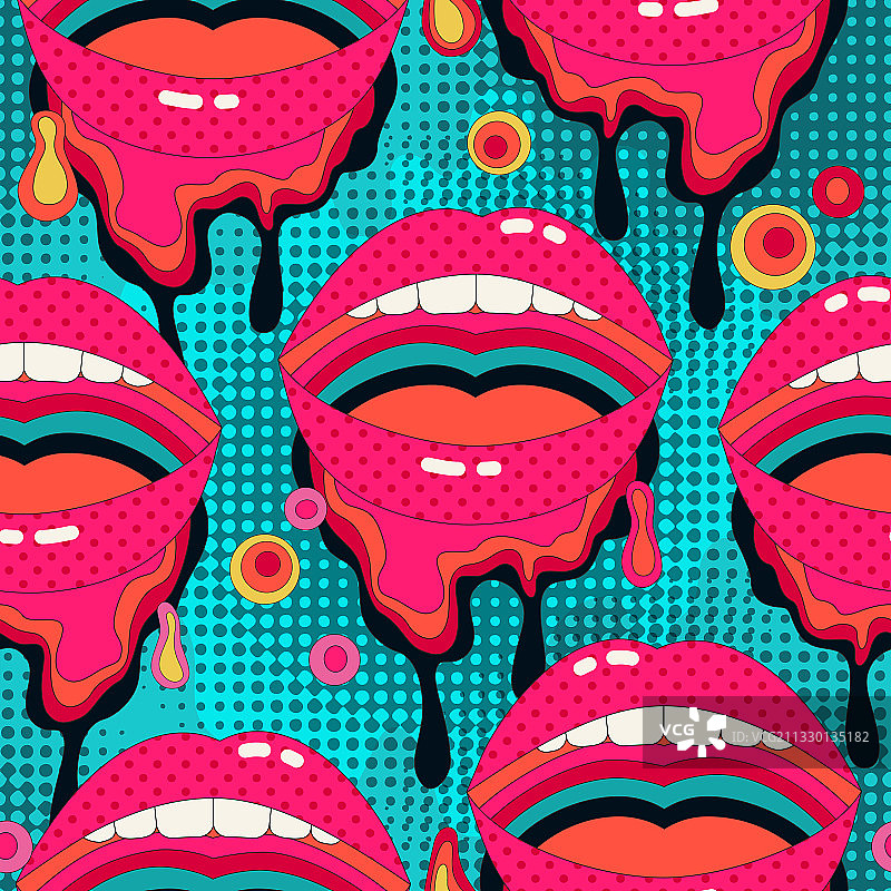 滴彩波点大嘴图片素材