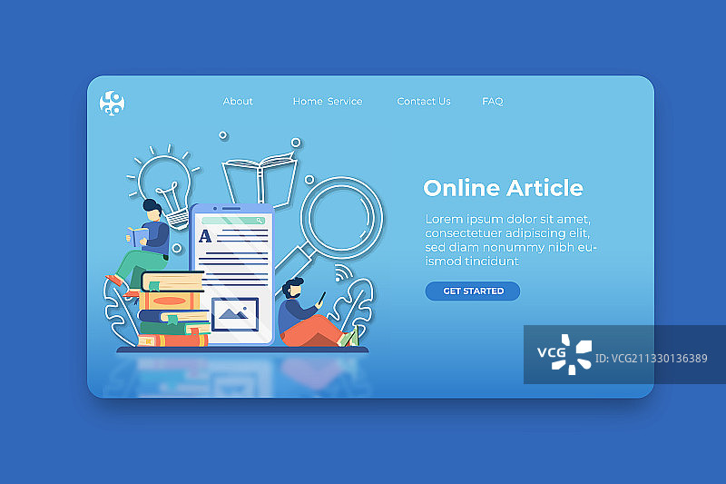 现代扁平风在线文章引导页图片素材