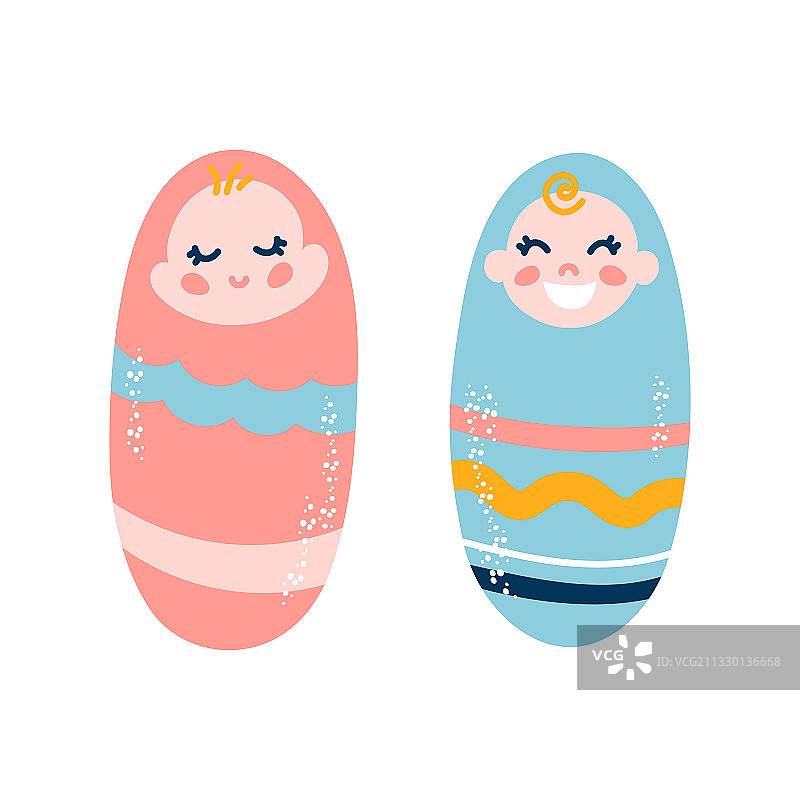 可爱的小男孩和小女孩图片素材