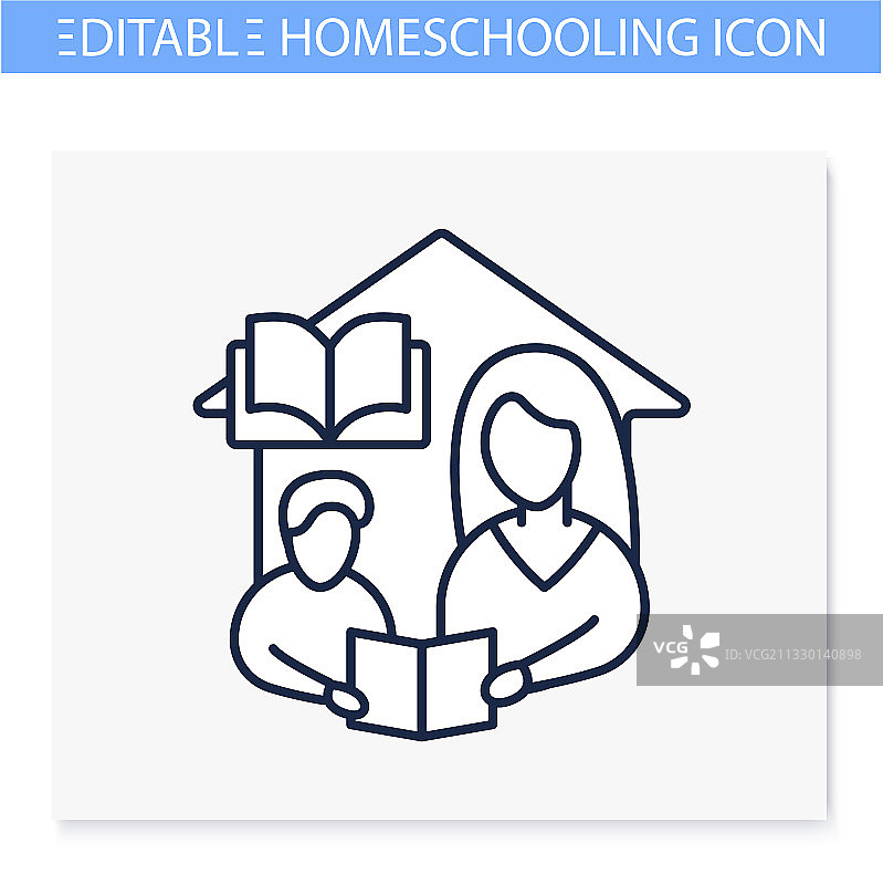 阅读书籍线性图标图片素材