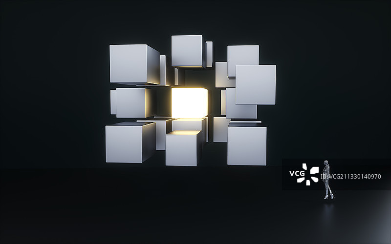 招聘创意立方体场景图片素材