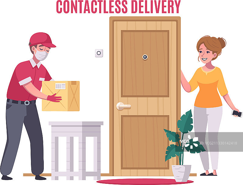 无接触配送图片素材