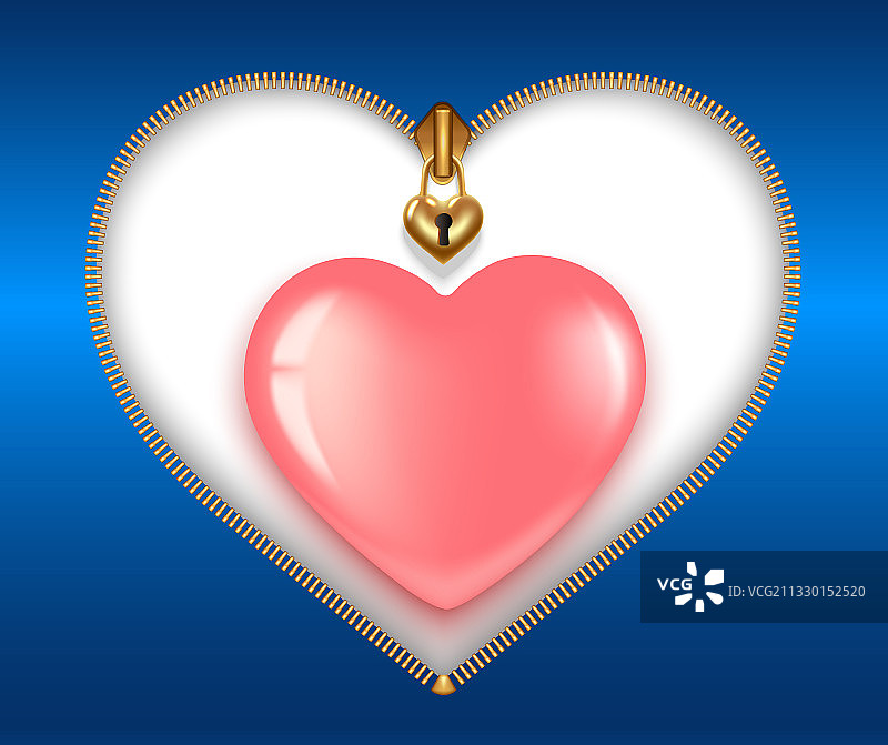 心形拉链图片素材