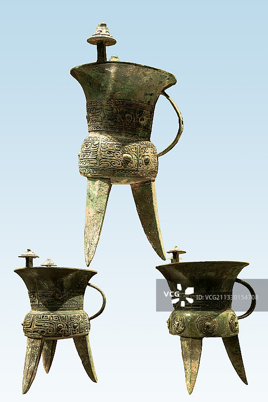 青铜器，兽面纹斝图片素材