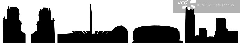 明斯克建筑物剪影合集图片素材