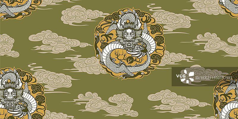 中国龙无缝图案图片素材