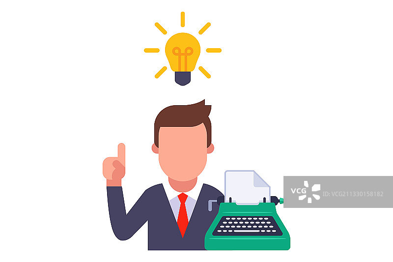 作家想到了一个绝妙的主意图片素材