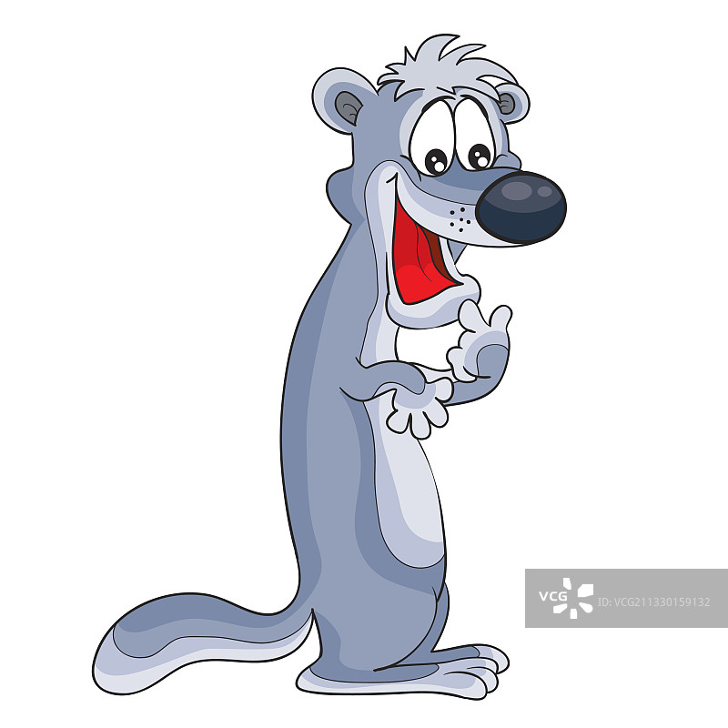 有趣的雪貂卡通角色，孤立物体图片素材