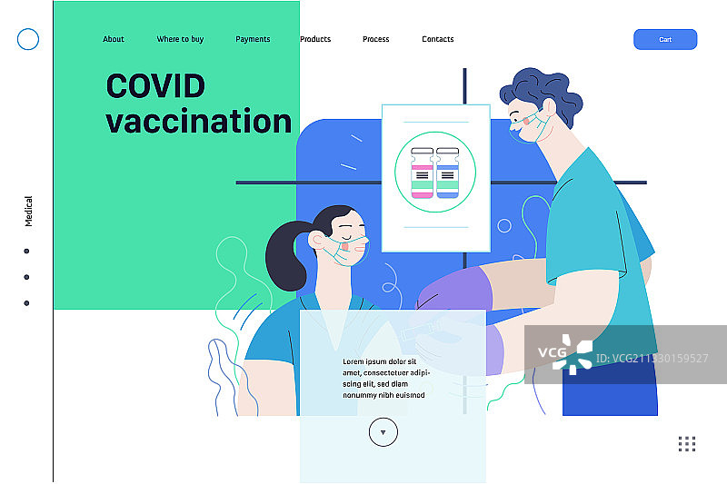 COVID-19疫苗接种医疗保险模板图片素材