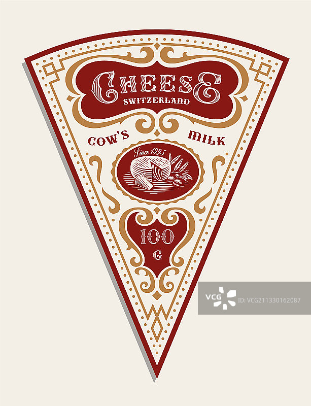 复古三角形奶酪标签模板图片素材