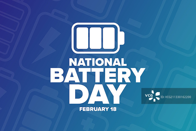国家电池日2月18日节日概念图片素材