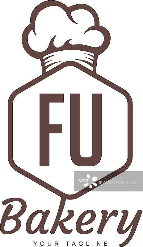 厨师烘焙FU字母logo设计图片素材