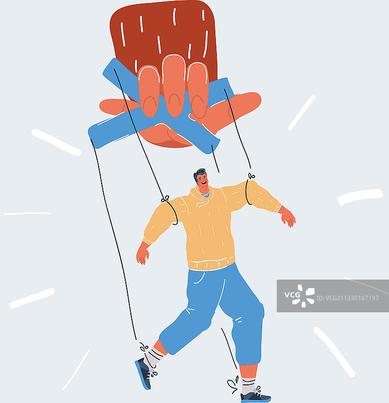 男人与提线木偶图片素材
